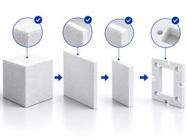 Foam quality inspection through production stages